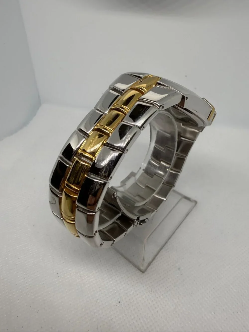 Peugeot Men's Black Dial Crystal Bezel Two-Tone Bracelet Quartz Watch 139BK